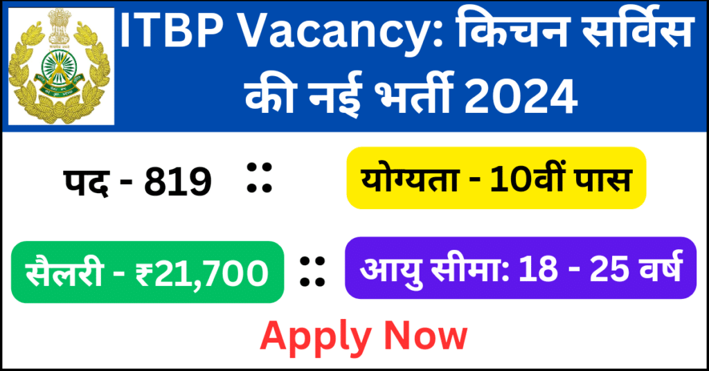 ITBP Kitchen Service Recruitment