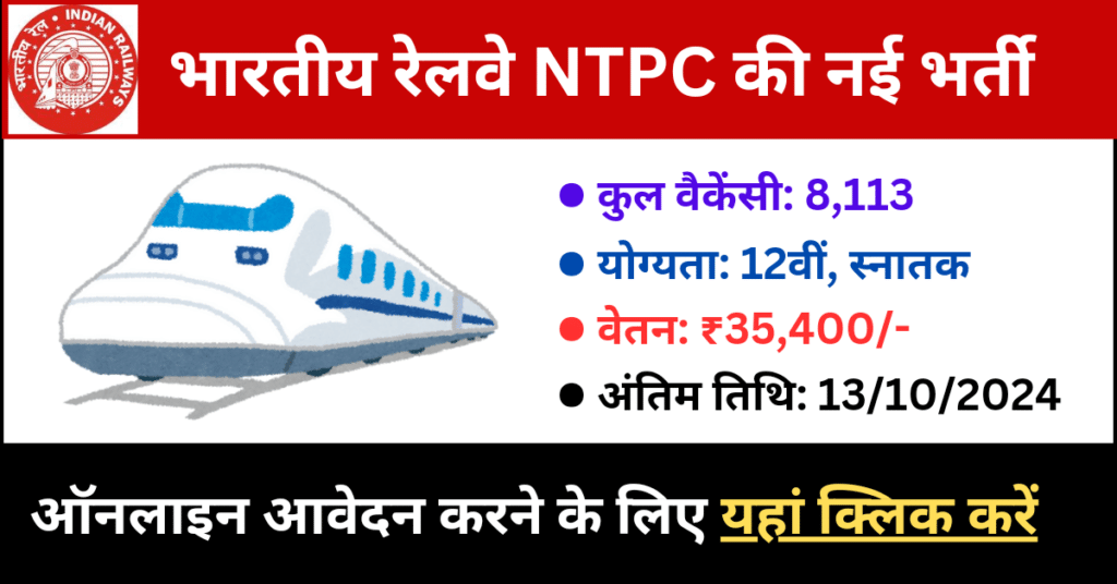 Indian Railway NTPC Graduate Vacancy