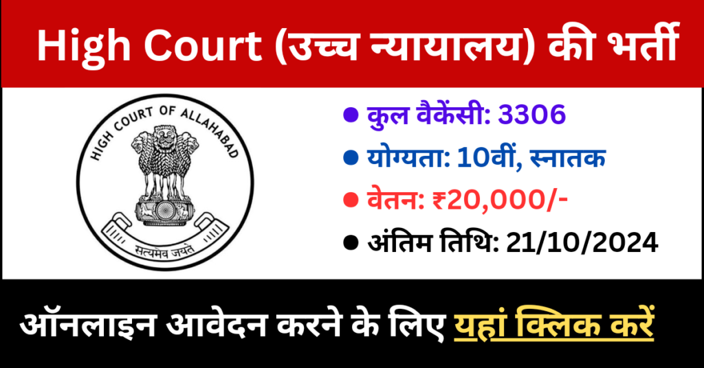 High Court Vacancy ecruitment