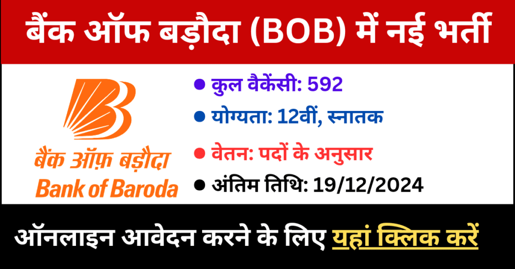 Bank of Baroda BOB Vacancy